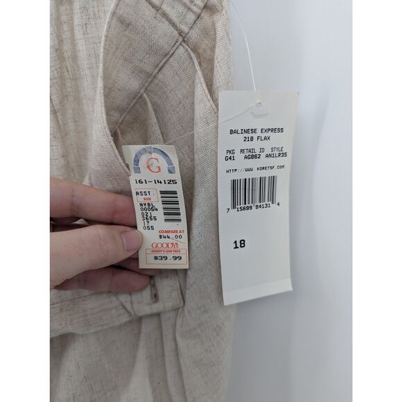 Stephanie K Linen Blend Vest & Pants Set Size 18 XL VTG NWT Beige Outfit Y2K 90s - Picture 10 of 10